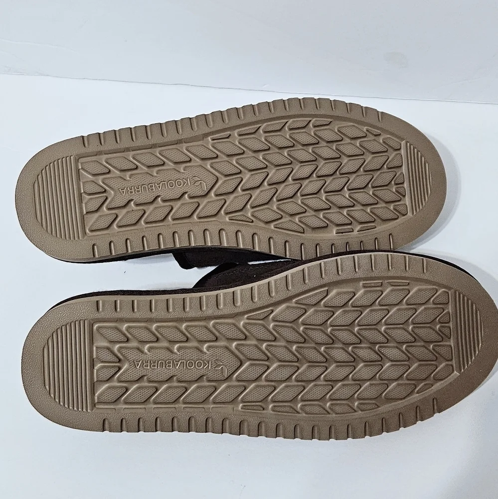 NWOT Koolaburra By Ugg Dawsen Men's Brown Leather Slippers Sz 9 - Picture 6 of 7